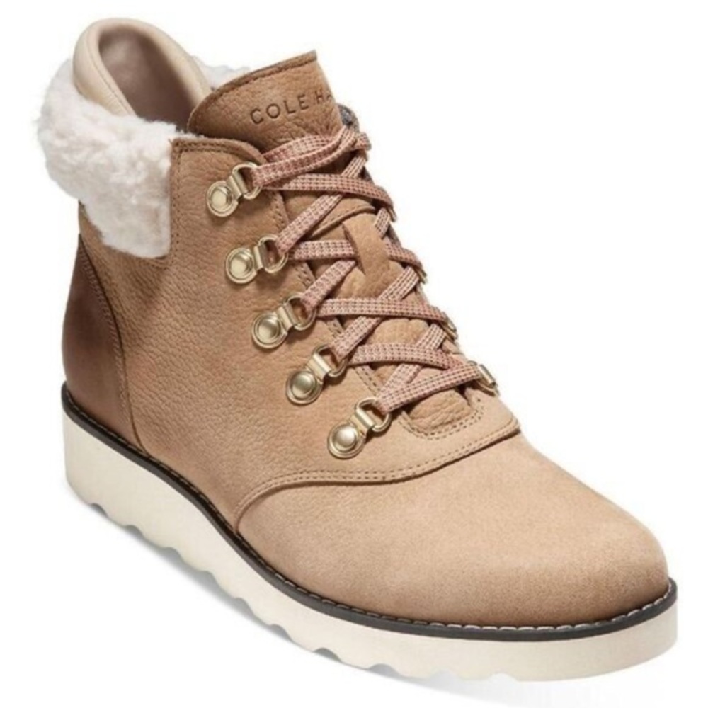 COLE HAAN WOMEN’S NANTUCKET  BIRCH BEIGE  WATERPROOF WINTER HIKING BOOT SZ 6